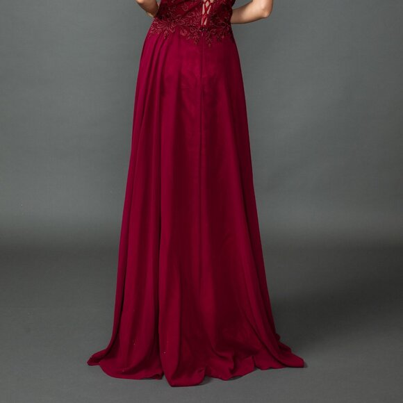 New A-Line Chiffon Mother Of Bride Dress w/ Lace Embroidery & Bolero DQ 4542 - Picture 6 of 9